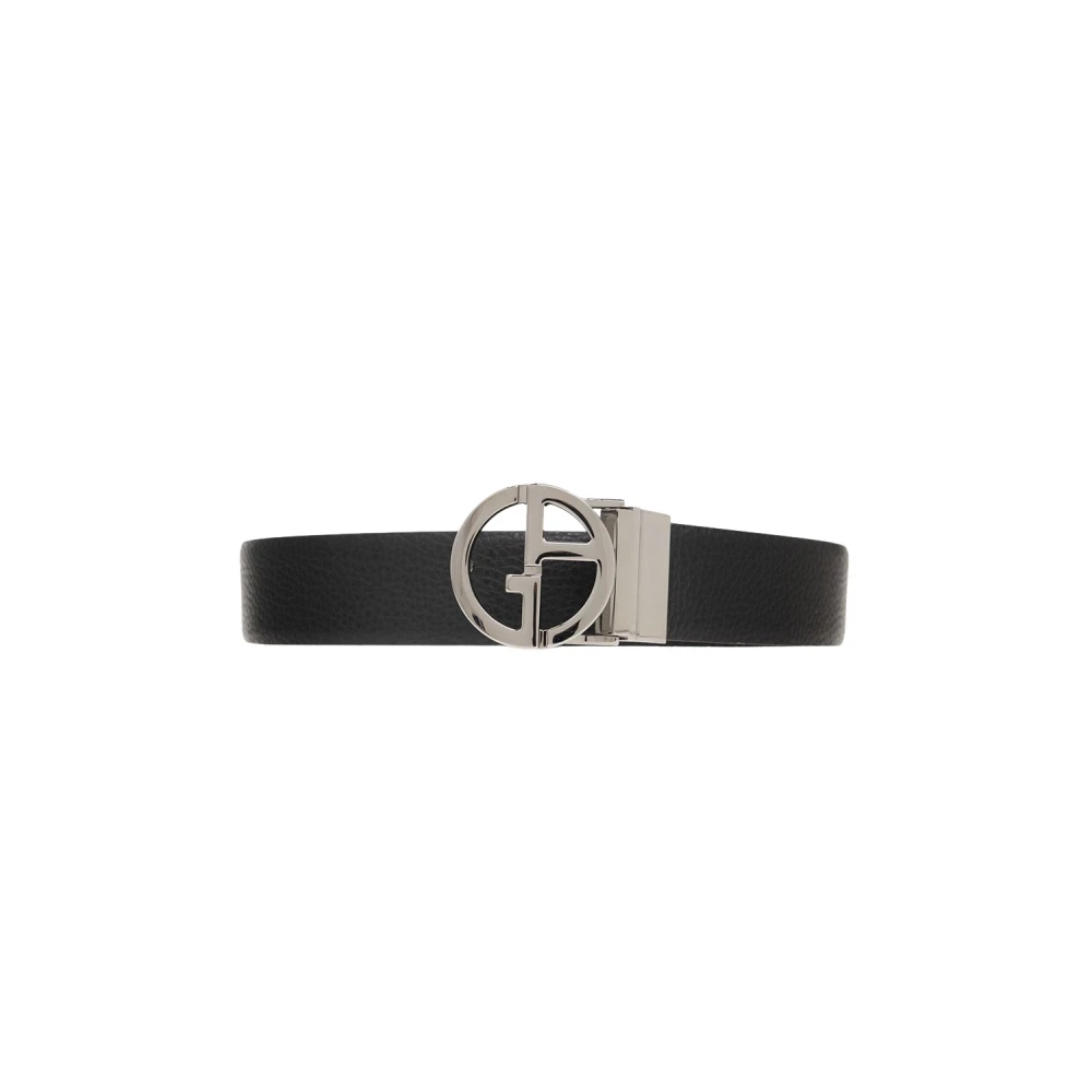 Giorgio Armani Herren Schwarz - Belt With Logo - Accessories - K - One Size