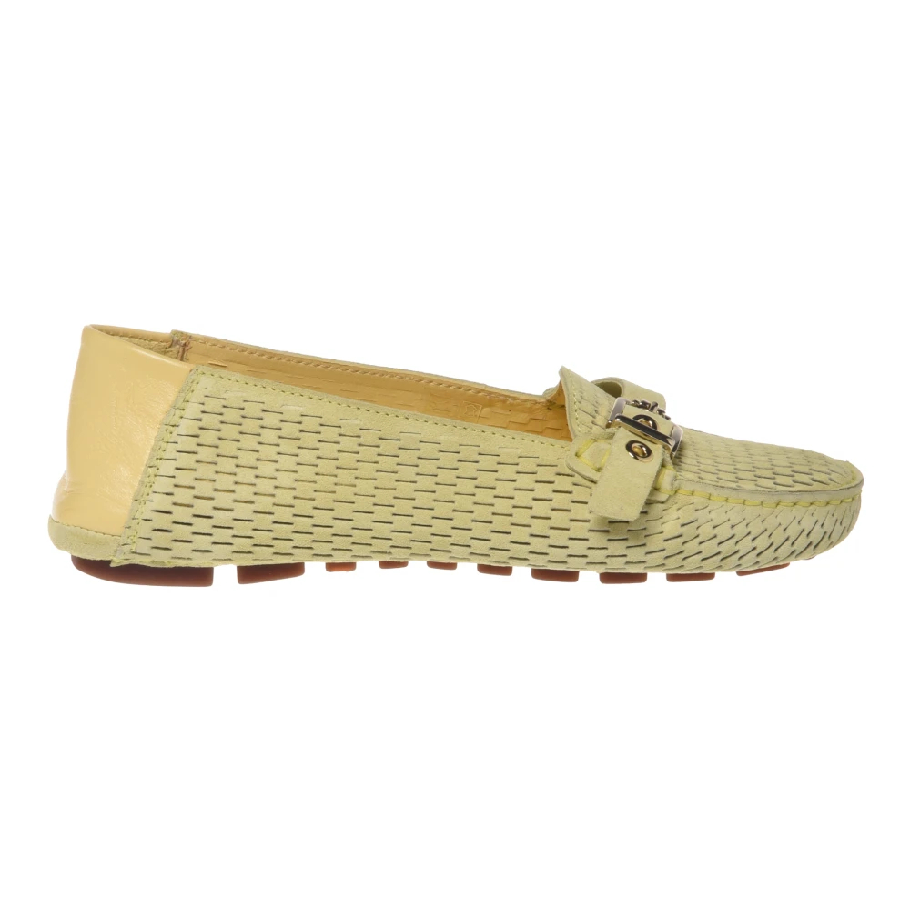 Baldinini Damen Gelb - Perforated Suede Loafer - Shoes - 36 Eu