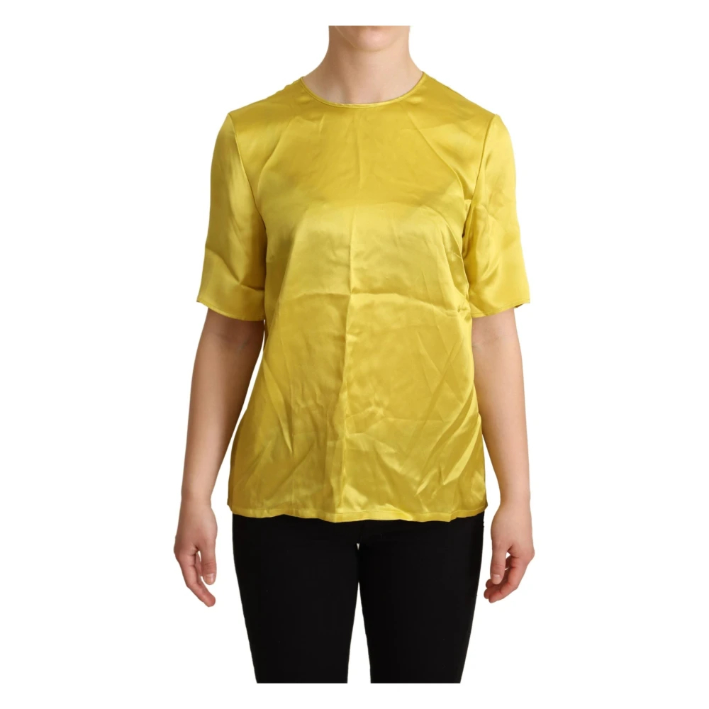Dolce & Gabbana Damen Gelb - Elegante Seidenbluse - Blouses & Shirts - Xs