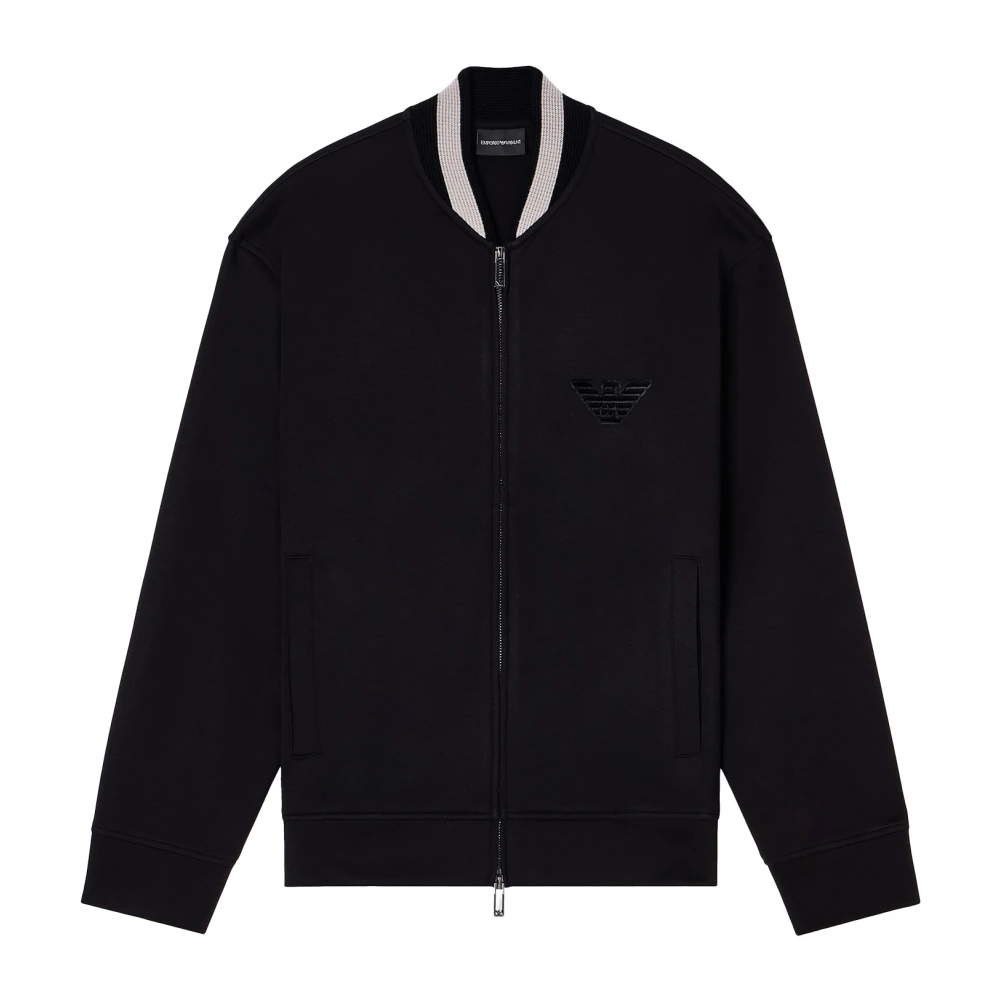 Emporio Armani Herren Schwarz - Logo Zip-Up Sweatshirt - Sweatshirts & Hoodies - K - L