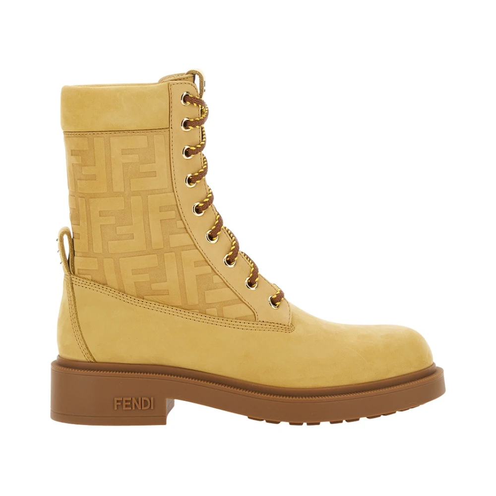 Fendi Damen Beige - Filo Combat Boot - Shoes - 40 Eu