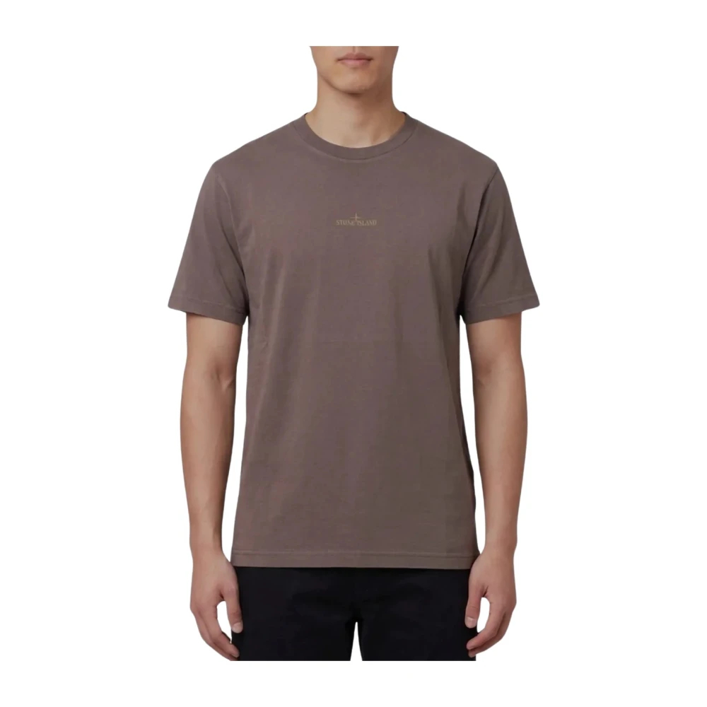 Stone Island Herren Rot Men Organic Cotton Jersey T-Shirt Dark Burgundy Klein - Bild 5