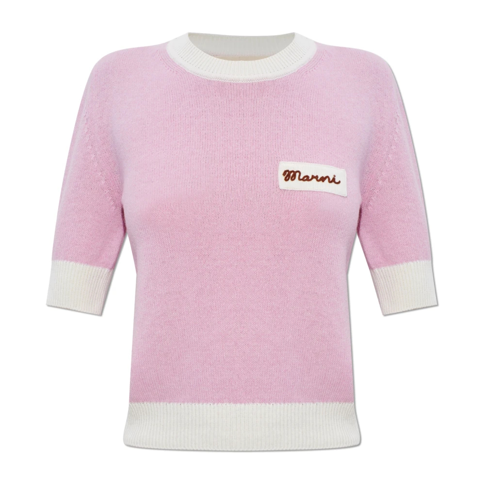 Marni Damen Rosa - Logo Sweater - Knitwear - 2XS