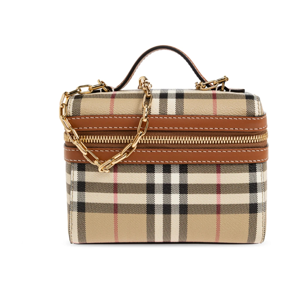 Burberry - Mini Check Vanity Bag - Bags - Damen - Beige - One Size - Bild 9