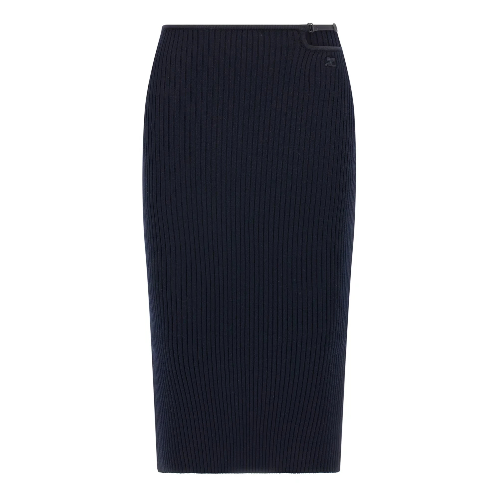 Courrèges Damen Blau - Loop Rippstrickrock - Skirts - S