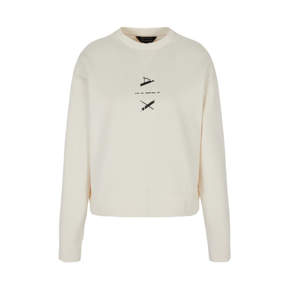 Armani Exchange Damen Weiß - Crewneck Sweatshirt - Sweatshirts & Hoodies - S