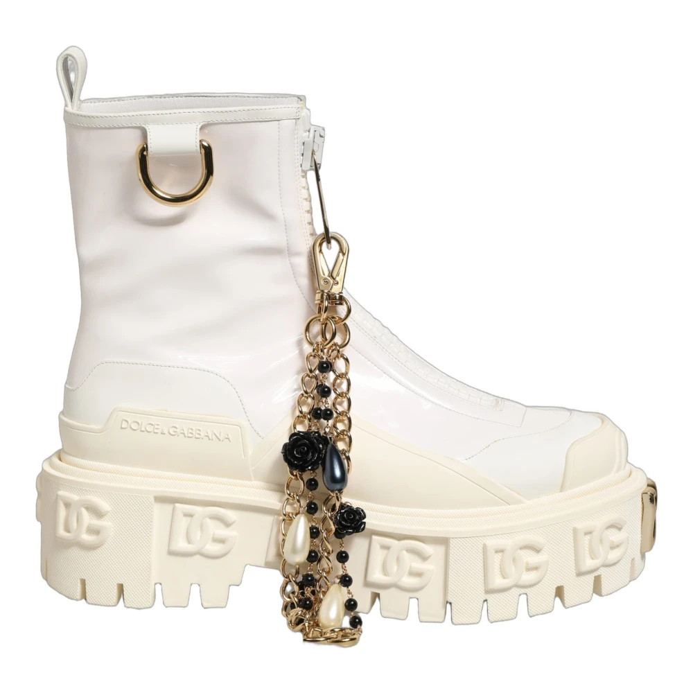 Dolce & Gabbana Damen Weiß - Biker Boots - Shoes - 41 Eu