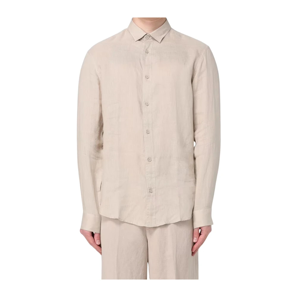 Armani Exchange Herren Beige - Basic Leinenhemd - Shirts - Xl