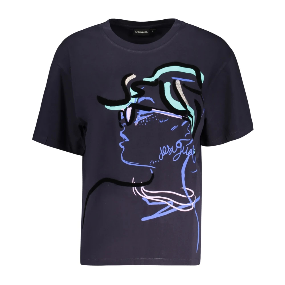 Desigual - Face T-Shirt - Tops - Damen - Blau - Xs - Bild 6