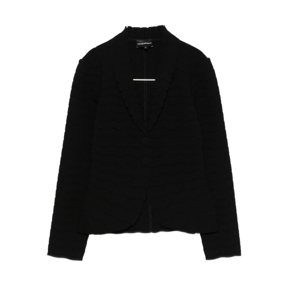 Emporio Armani Damen Schwarz - Textured Blazer - Jackets - K - L