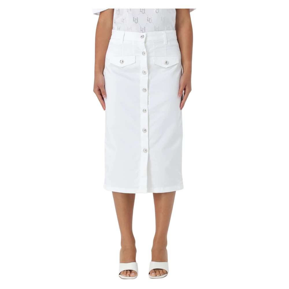 Liu Jo Damen Weiß - Longuette Rock - Skirts - W30