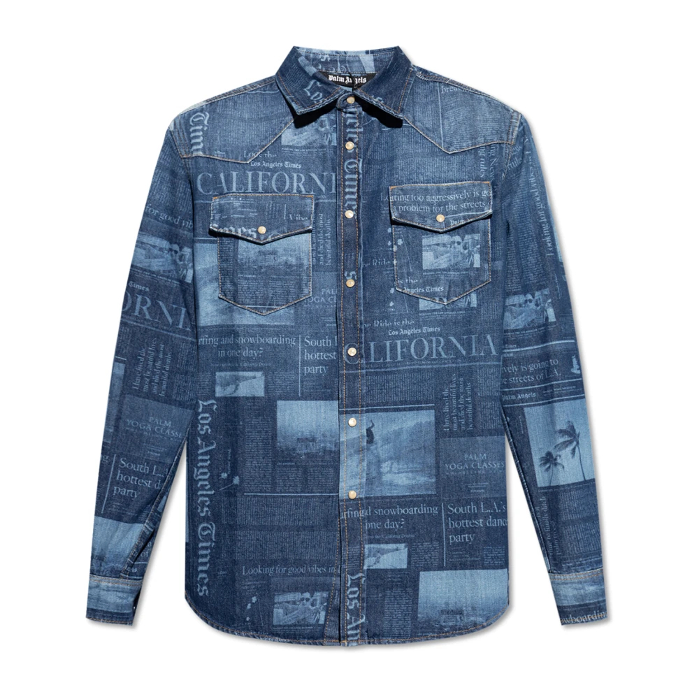 Palm Angels Herren Blau - Denim Hemd - Shirts - L
