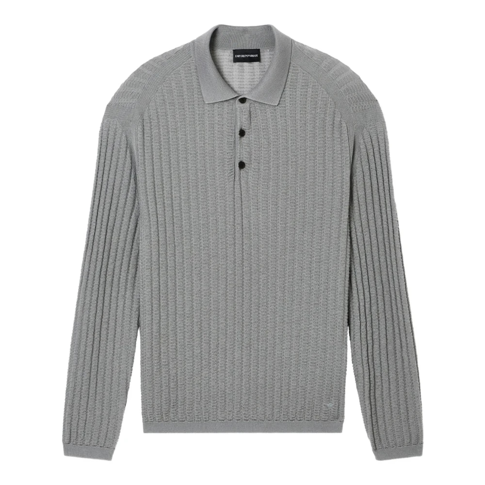 Emporio Armani Herren Grau - Texturierter Pullover - Knitwear - M