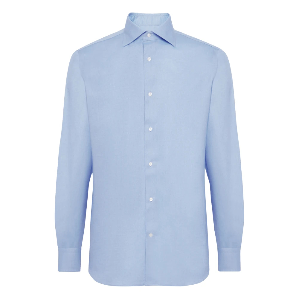 Boggi Milano Herren Blau - Ultimate No Iron Cotton Dobby Shirt - Shirts - 6XL