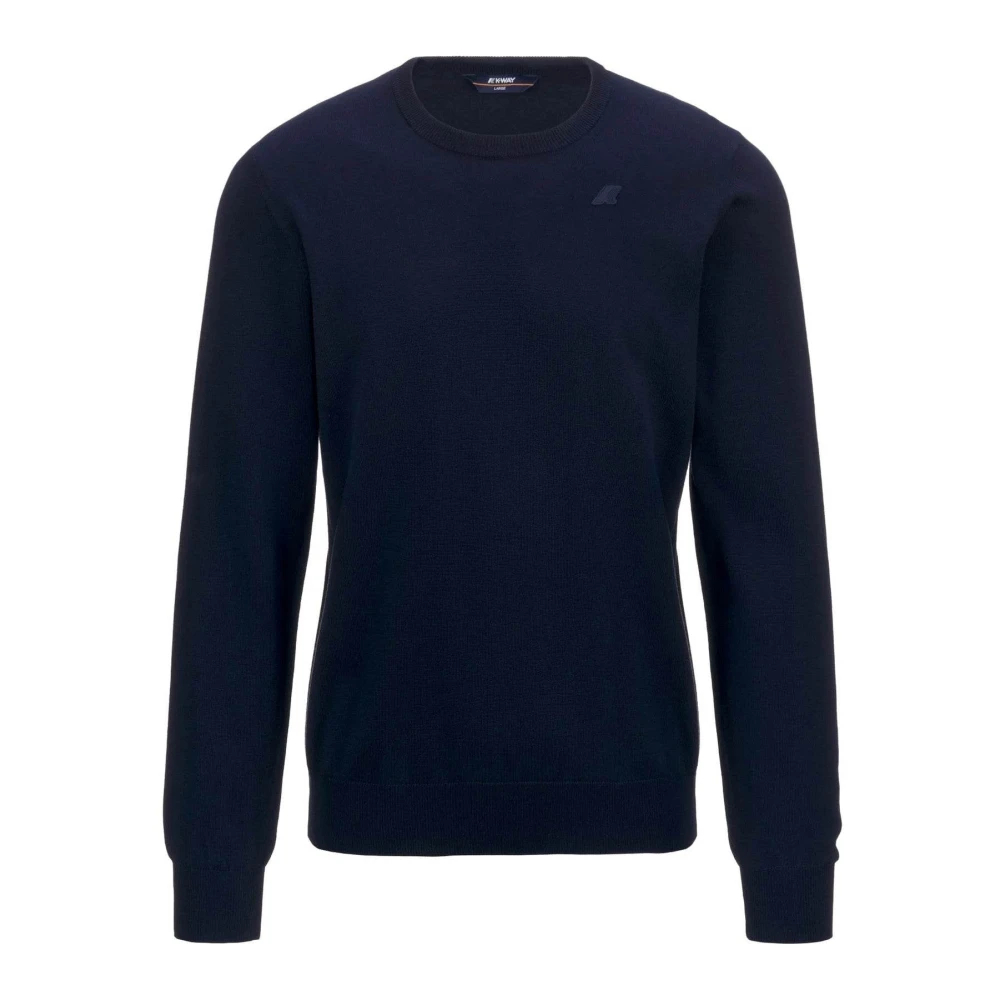K-Way Herren Blau - Eleganter Er Baumwollpullover - Knitwear - Xl