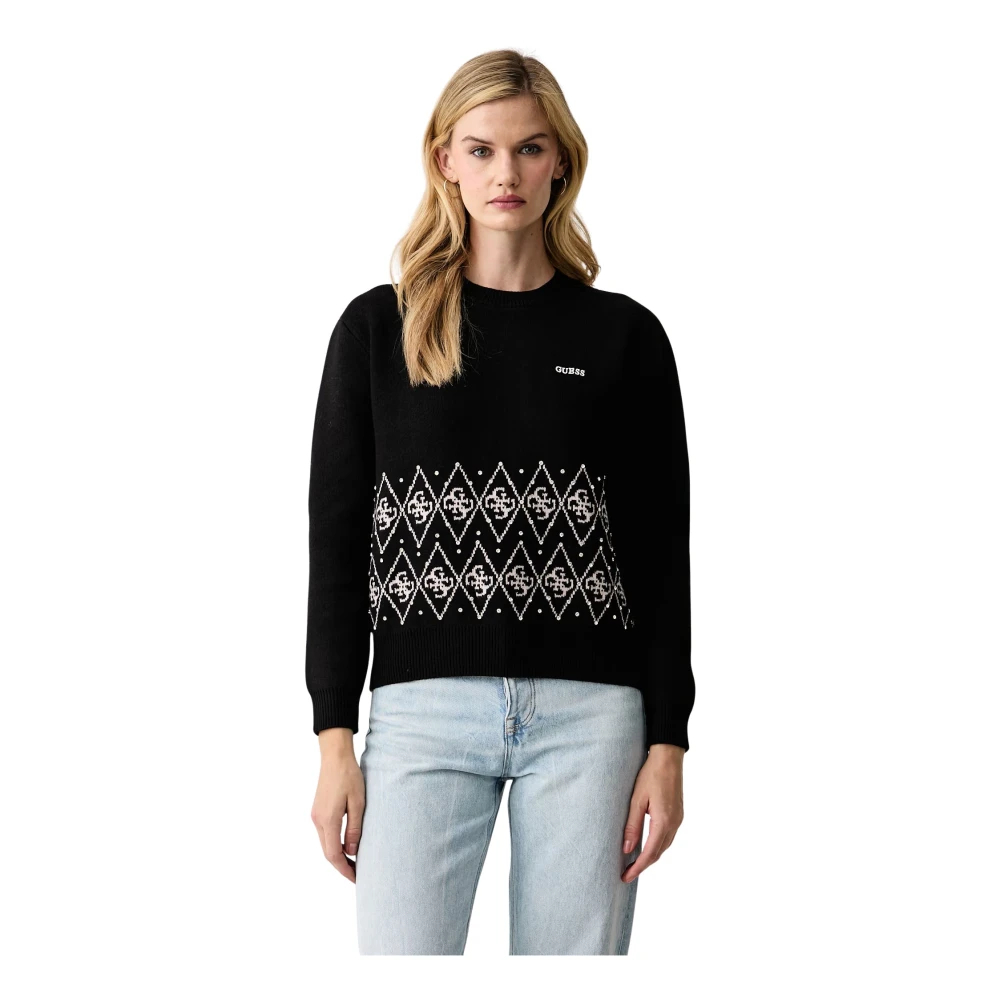 Guess Damen Noir -Jacquard-Pullover Lily - Bild 3
