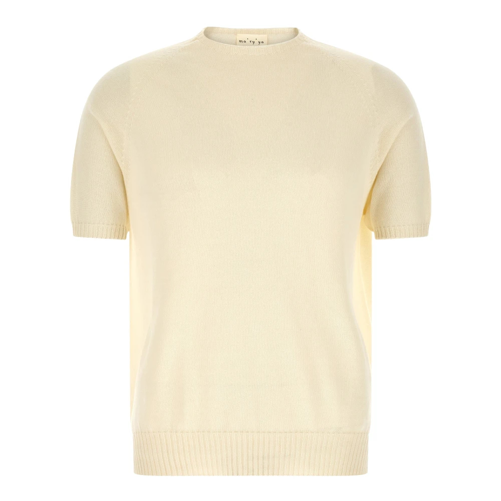 Ma'ry'ya Herren Weiß - Kurzärmliger Pullover - Knitwear - Xl