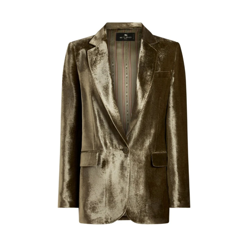 Etro Damen Braun - Einknopf-Samt-Sakko - Jackets - Xs