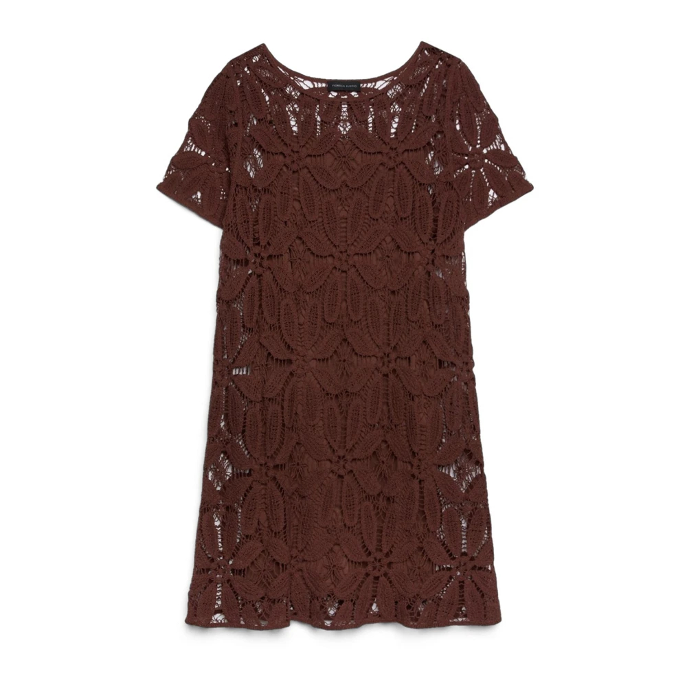 Fiorella Rubino Damen Braun - Kurzes Häkelkleid - Dresses - Xl