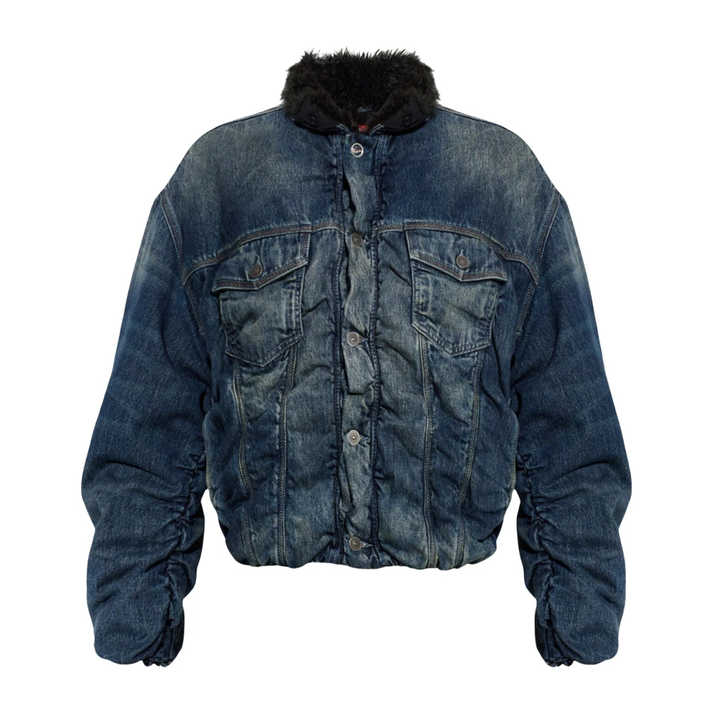 DIESEL | Blue denim D-Curly-Fsj1 jacket with faux-fur vest | Women | S - Bild 7
