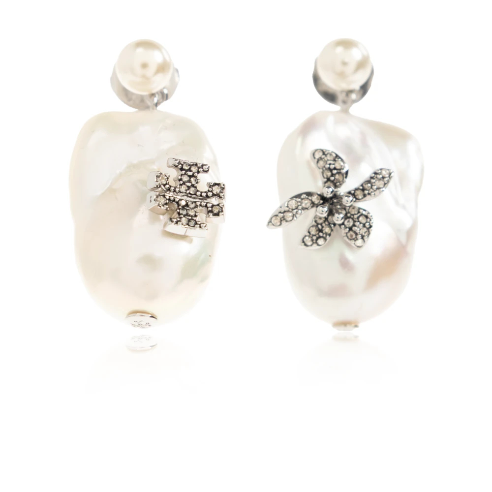 Tory Burch Damen Beige - Glass Pearl Earrings - Accessories - One Size