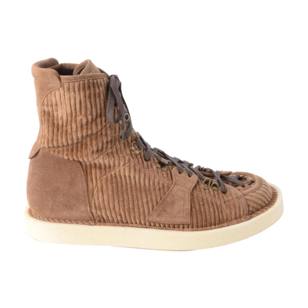Dolce & Gabbana Herren Braun - Corduroy Laced Boots - Shoes - 44 1/2 Eu