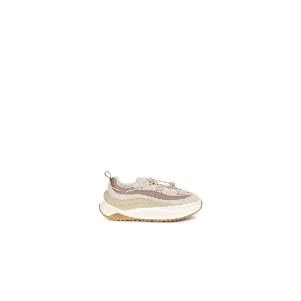 Moon Boot Damen Taupe, Beige Für 80D2490090 Moon247 Xlace Beige Lederslipper (37), 3 Bis 5 Cm, Schnürung, Lässig - Bild 3