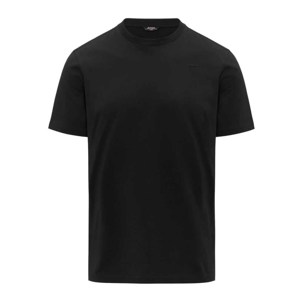 K-Way Herren Schwarz - Odom Jersey Micro Lettering Slim - Tops - K - 2XL