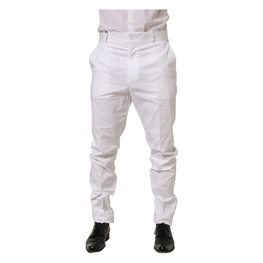 Dolce & Gabbana Herren Weiß - Anzughose Mit Schmal Zulaufendem Bein - Trousers - Xl