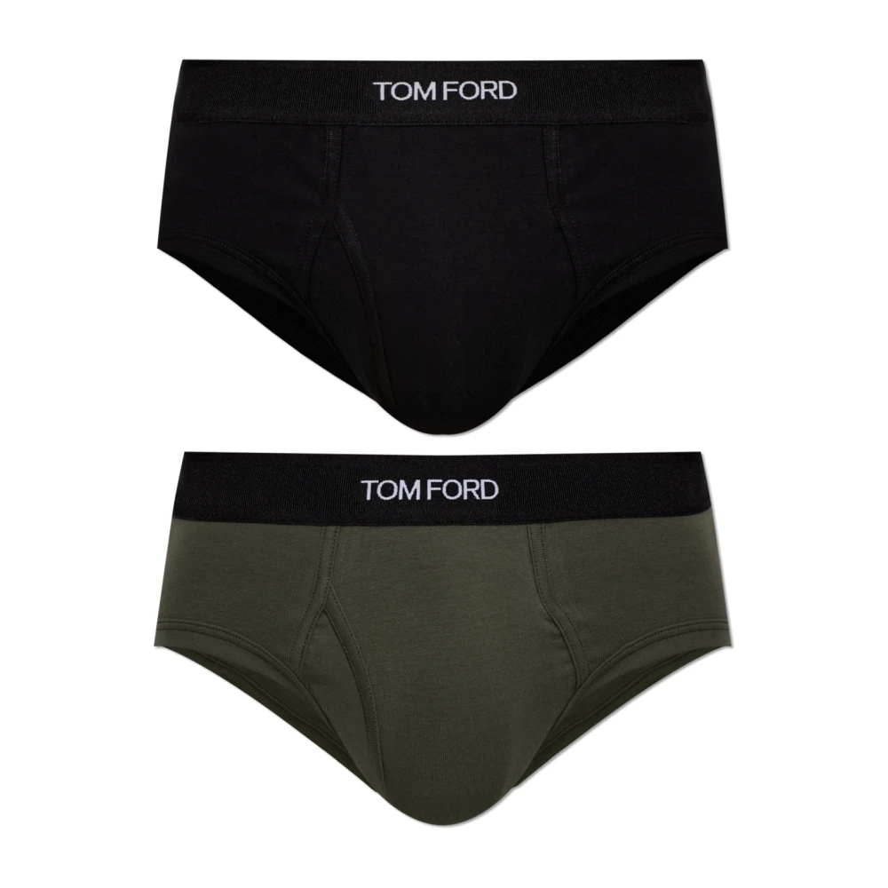 Tom Ford Herren Multicolor - Baumwoll-Slips Im Zweierpack Mit Logo - Underwear - Mehrfarbig - Xs