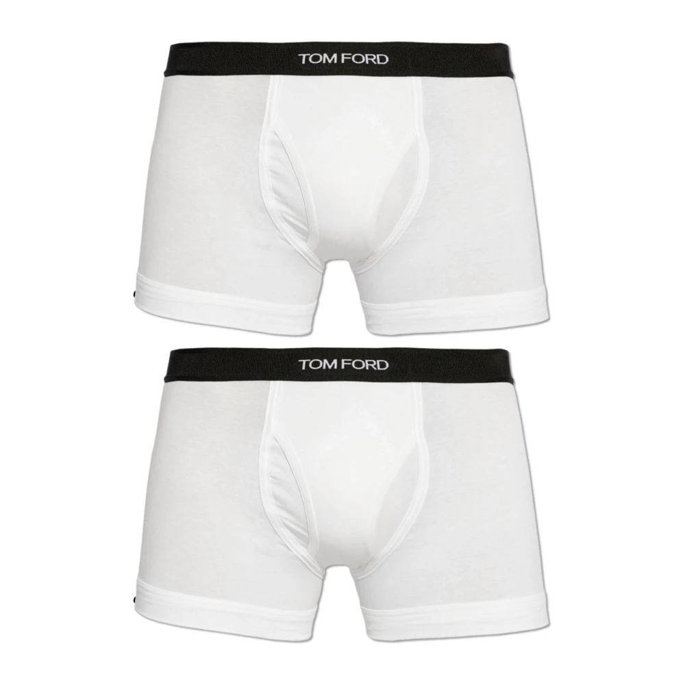 Tom Ford Herren Weiß - Zweierpack Logo-Bund Stretche Slips - Underwear - M