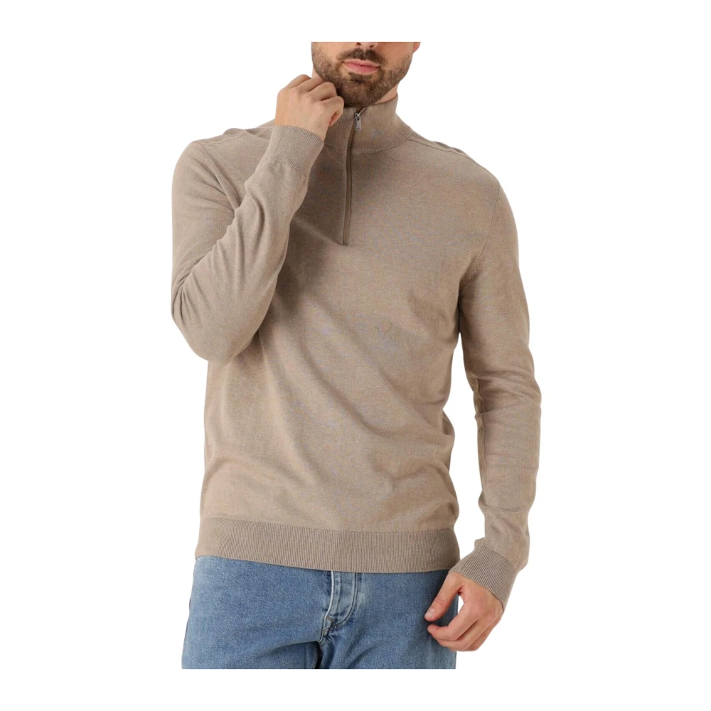 Selected Homme - Slhberg Half Zip Cardigan Noos - Knitwear - Herren - Beige - M - Bild 8