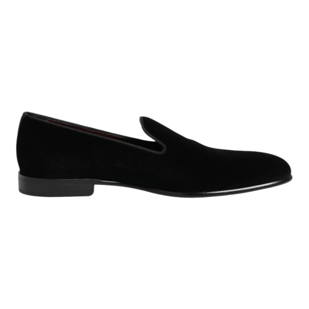 Dolce & Gabbana Schwarze Samt Slipper Herren Formelle Schuhe Us Größe 39 - Bild 3