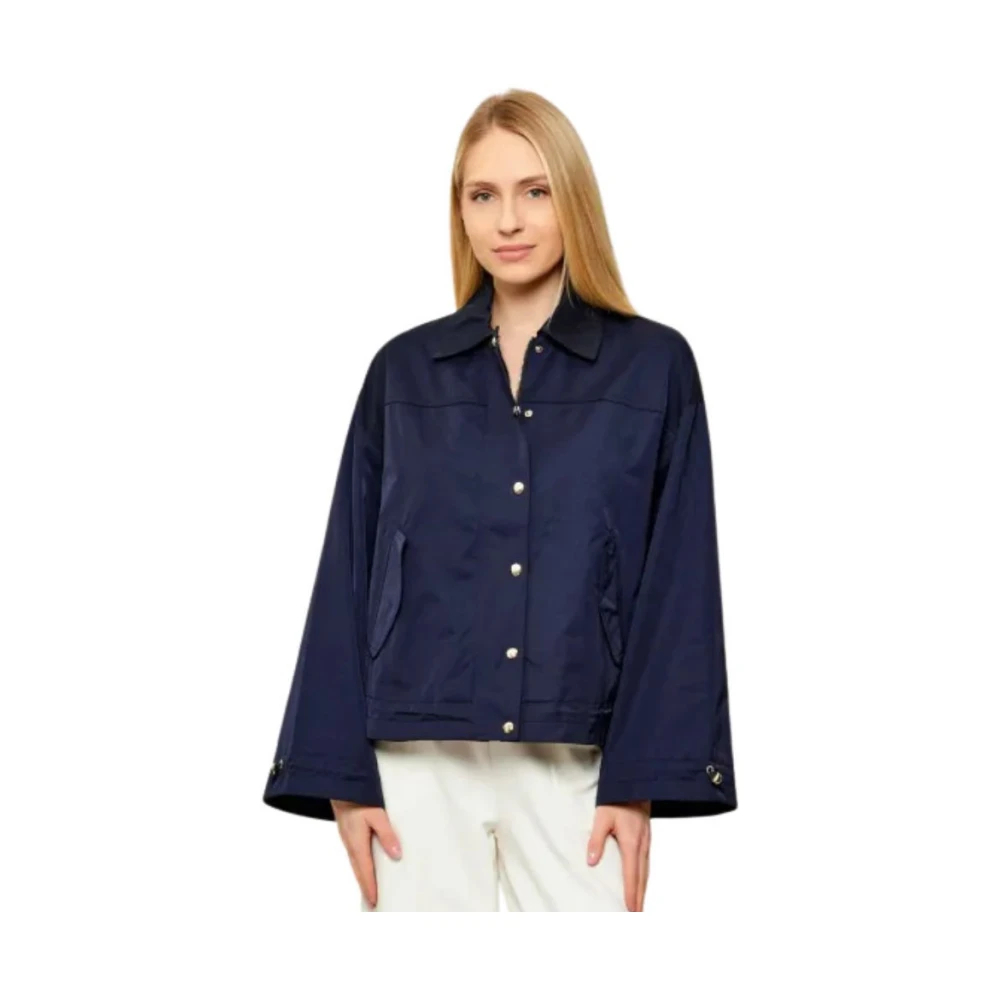 Liu Jo Damen Blau - Kurze Jacke Mit Kragen Und Druckknöpfen - Jackets - S