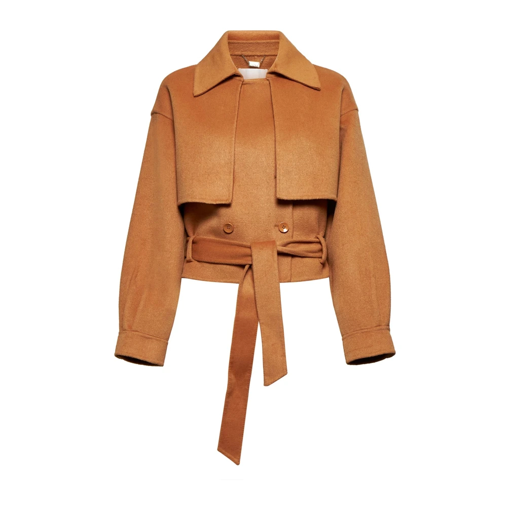 Silvian Heach Damen Braun - Kurze Jacke Mit Gebundenem Gürtel - Jackets - M