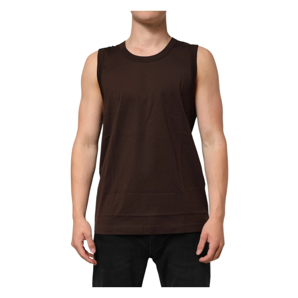 Dolce & Gabbana Herren Braun - Es Ärmelloses Tank Top Aus Baumwolle - Tops - Xs