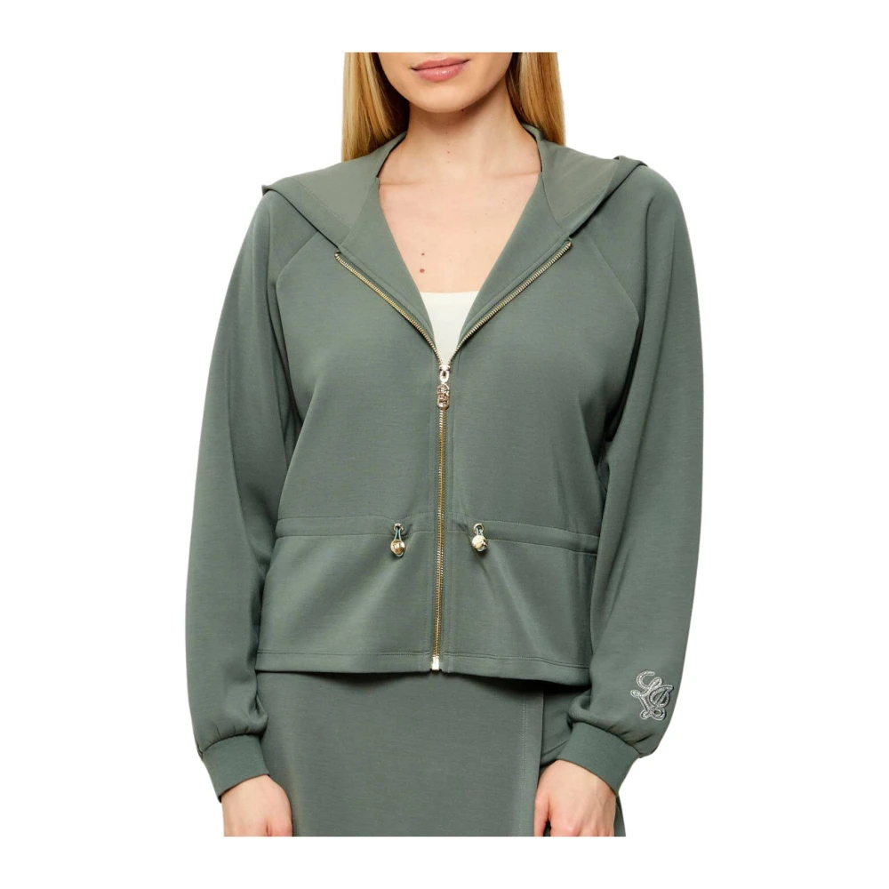 Liu Jo Damen Grün - Ta6076 Js869 Zip-Through Sweatshirt - Sweatshirts & Hoodies - Xl