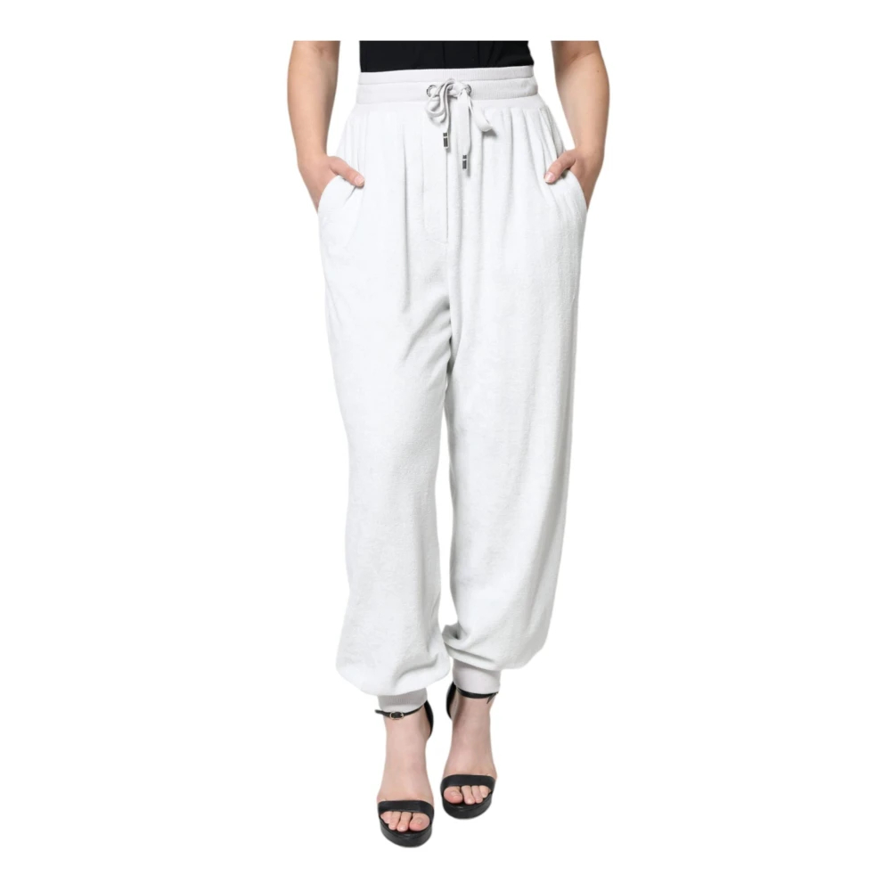 Dolce & Gabbana Damen Weiß - E Nylon Jogger Sweatpants Mit Kordelzug - Trousers - S