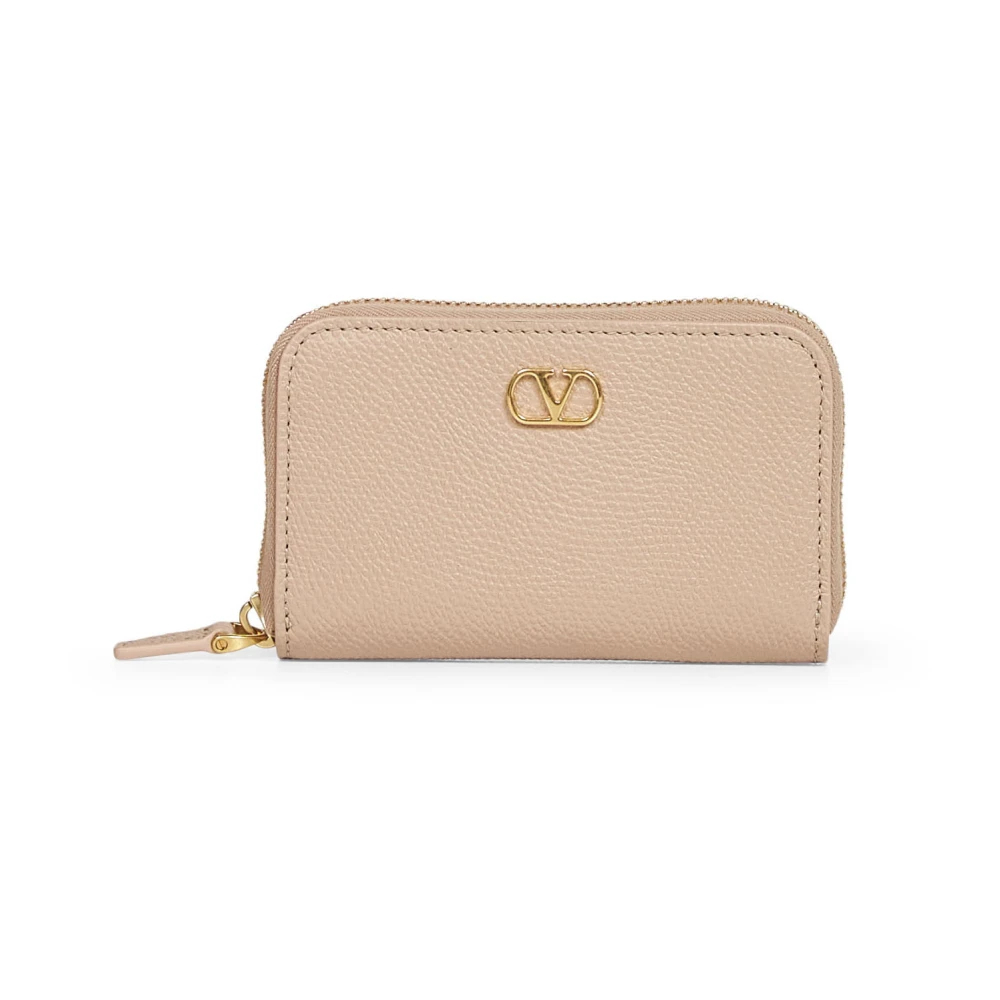 Valentino Garavani - Vlogo Signature Mini Zip Around Portemonnaie - Accessories - Damen - Beige - One Size