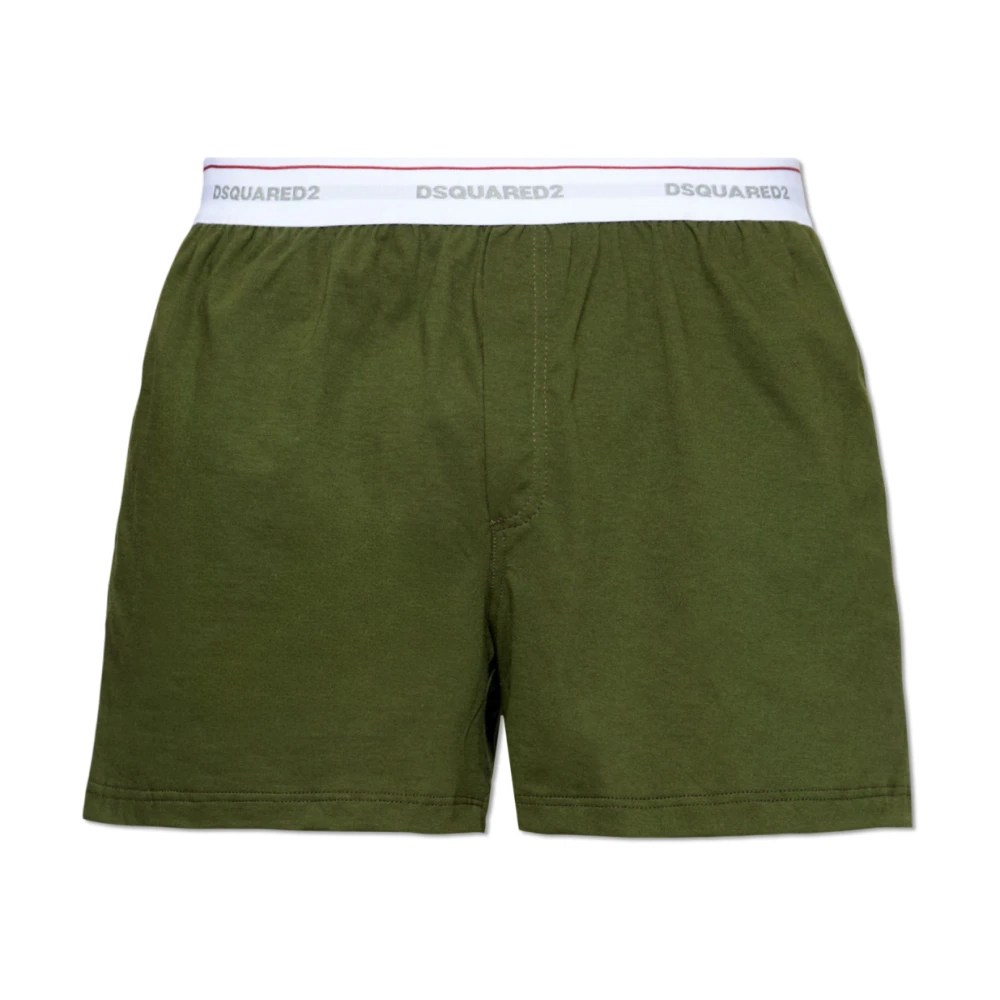 Dsquared2 Herren Grün - Cotton Boxer Briefs Mit Logo - Underwear - S