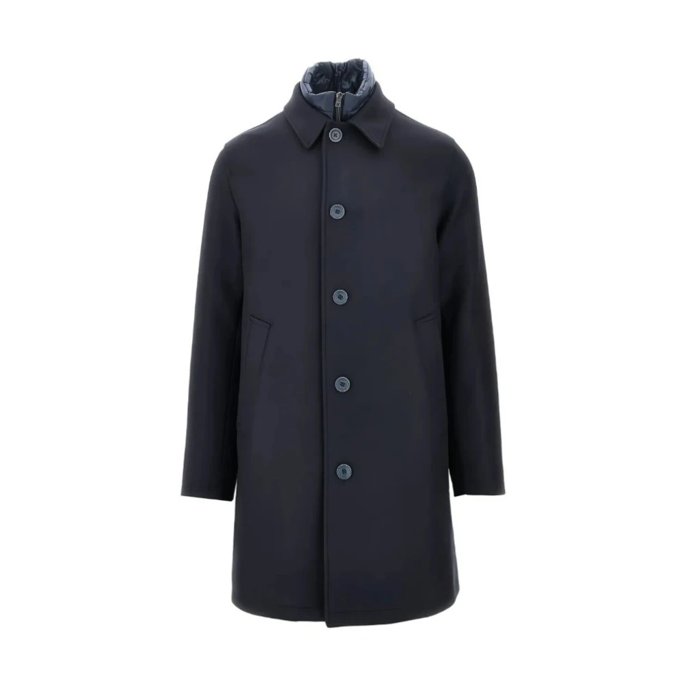 Herno Herren Blau - Er Mantel Mit Abnehmbarem Latz - Coats - Xl