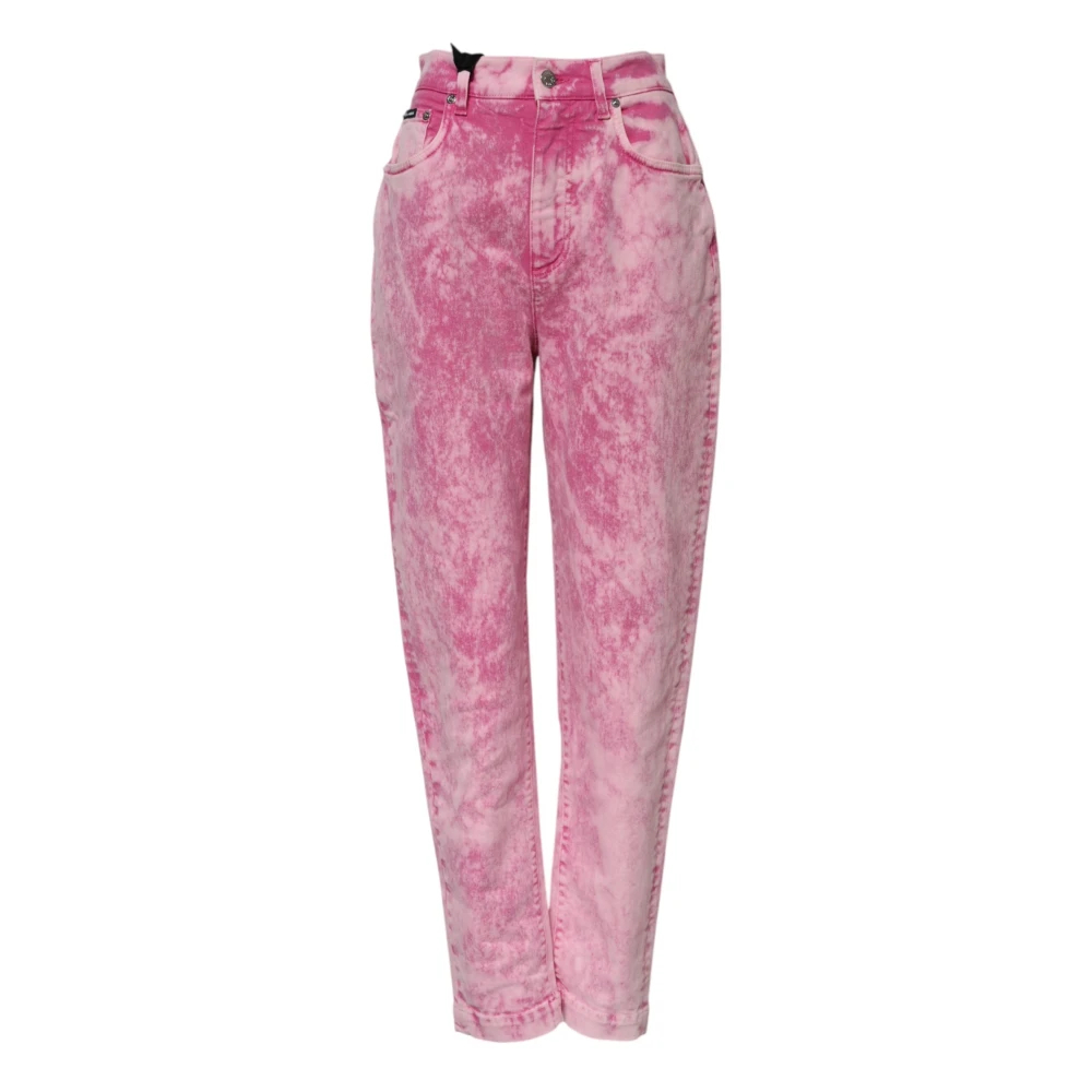 Dolce & Gabbana Damen Rosa - Tie Dye Tapered Denim Jeans - Jeans - L