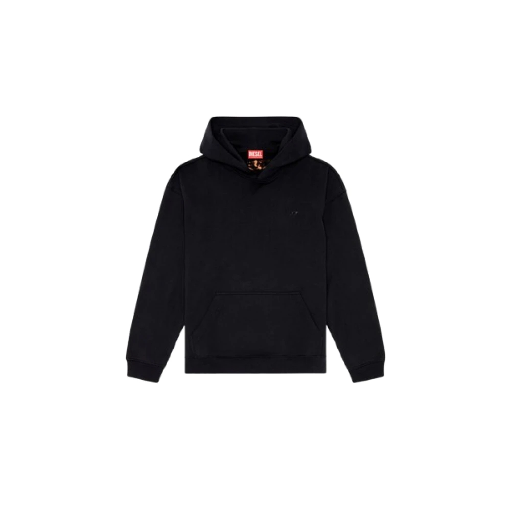 Diesel Herren Schwarz - Er Hoodie Mit Gebleichtem Logo - Sweatshirts & Hoodies - K -S