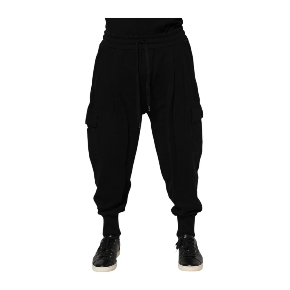 Dolce & Gabbana Herren Schwarz - Logo Jogger Sweatpants Mit Kordelzug - Trousers - K - 4XL