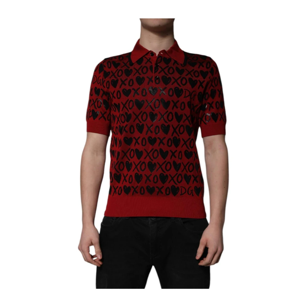 Dolce & Gabbana Herren Rot - Es Xoxo Poloshirt Mit Kragen - Tops - S