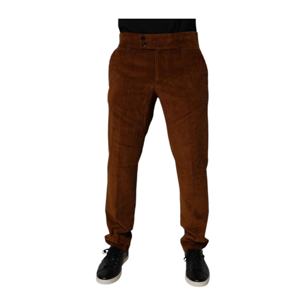 Dolce & Gabbana Herren Braun - Dunkelbraune Corduroy Skinny Denim Jeans - Trousers - M