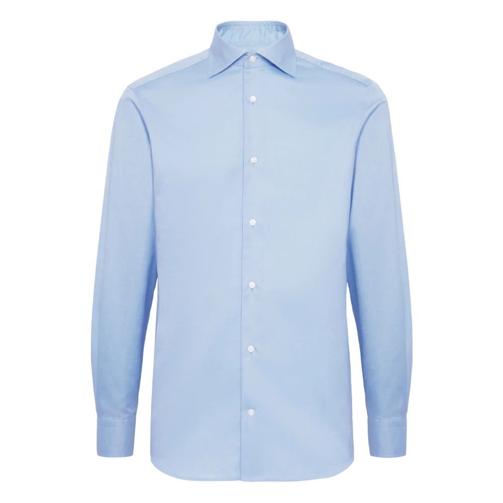 Boggi Milano Herren Blau - Ultimate No Iron Slim Fit Baumwoll-Twill-Hemd - Shirts - 3XL