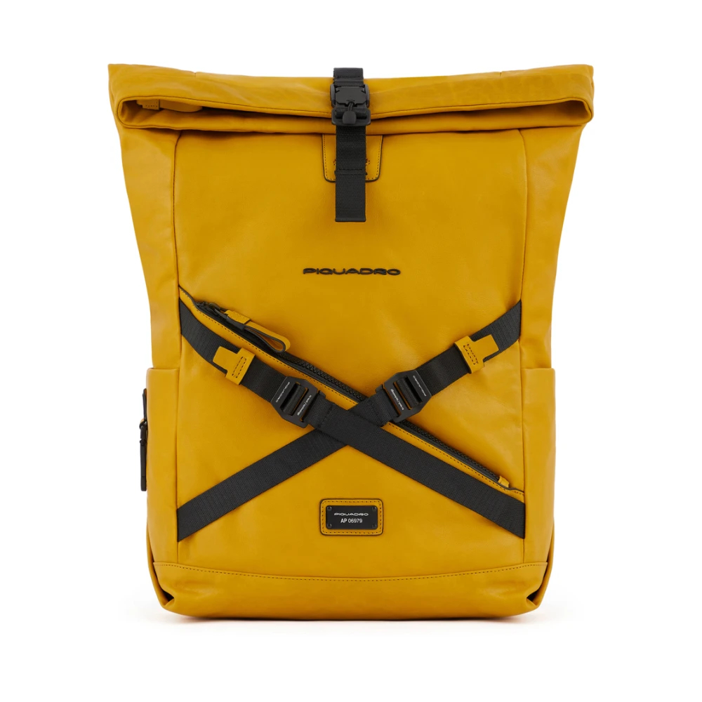 Piquadro Herren Gelb - Roll Top Laptop-Rucksack 15-6 - Bags - One Size