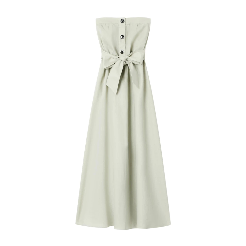 Armani Exchange Damen Grün - Langes Kleid Aus Leinen-Popeline - Dresses - S