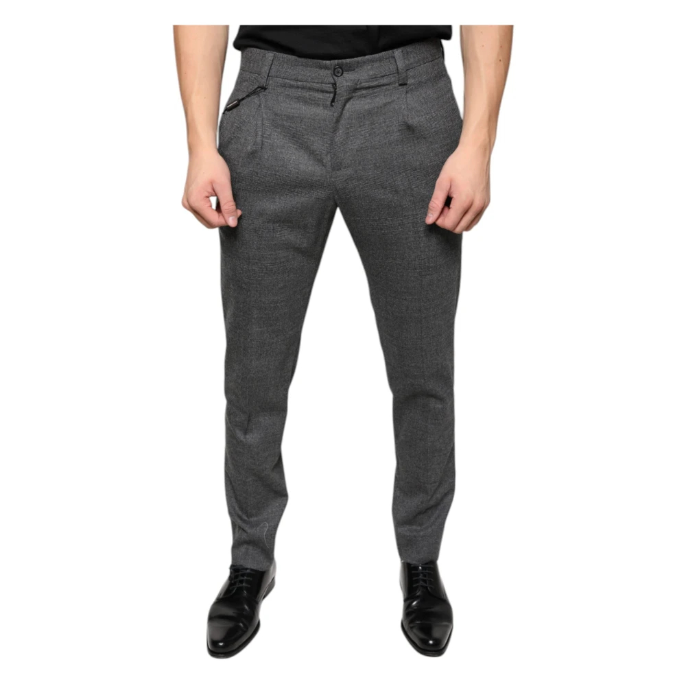 Dolce & Gabbana Herren Grau - E Karierte Woll-Skinny-Hose - Trousers - S